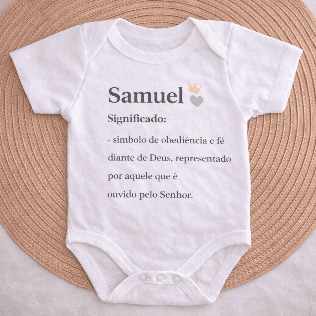 Body Essência do Nome™ – Personalizado com Nome Samuel e Significado