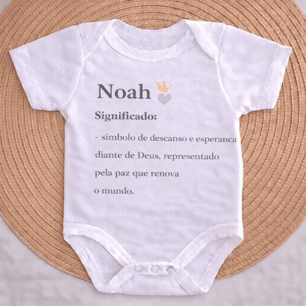Body Essência do Nome™ – Personalizado com Nome Noah e Significado