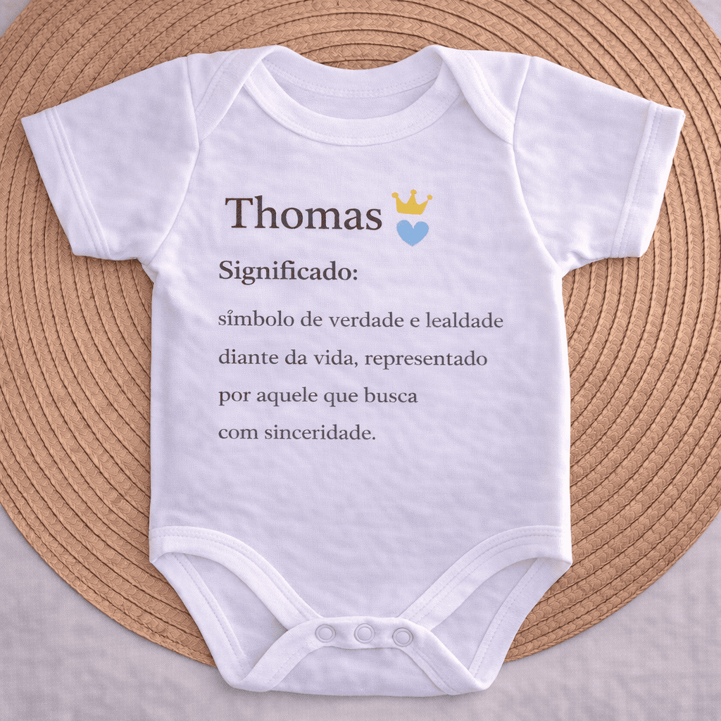 Body Essência do Nome™ – Personalizado com Nome Thomas e Significado