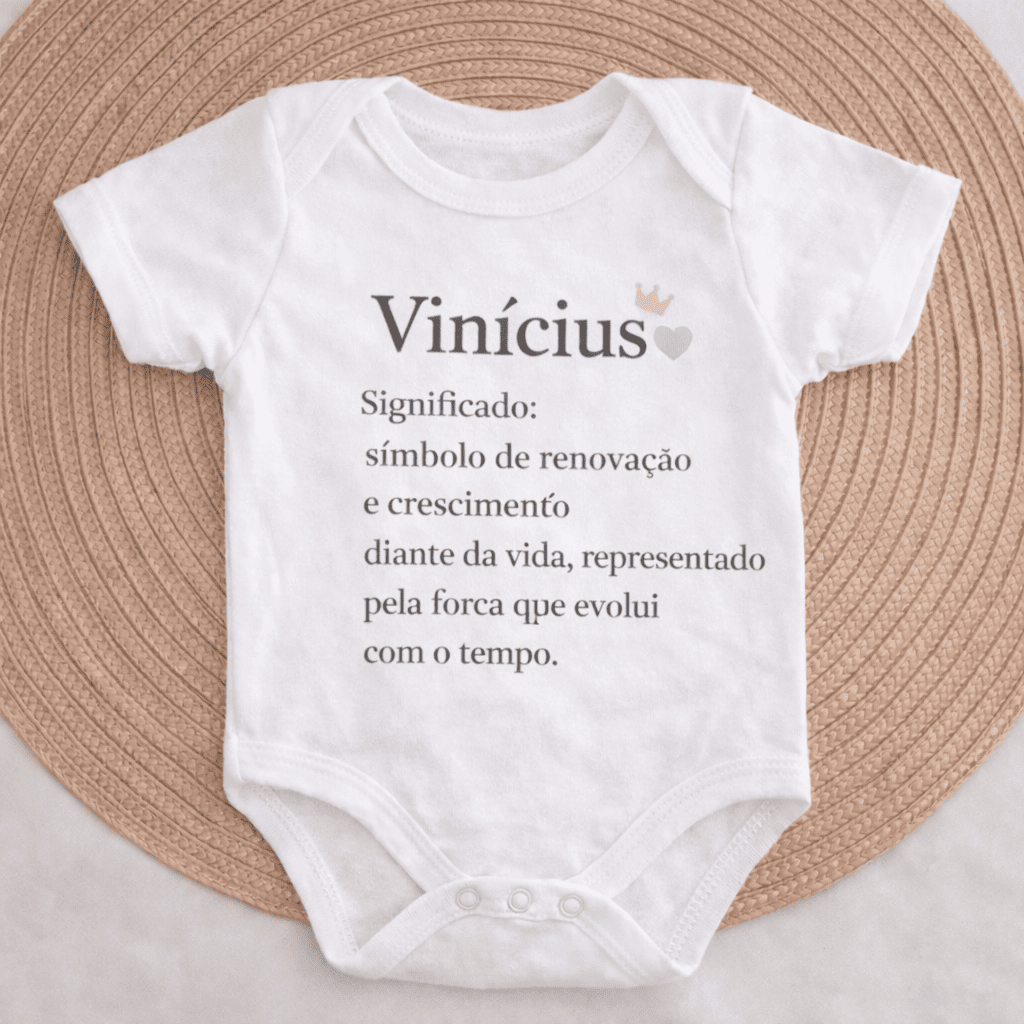 Body Essência do Nome™ – Personalizado com Nome Vinicius e Significado