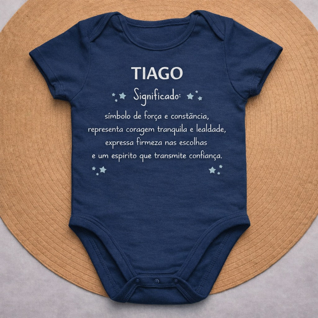 2x Body Essência do Nome™ – Personalizado com Nome Tiago e Significado