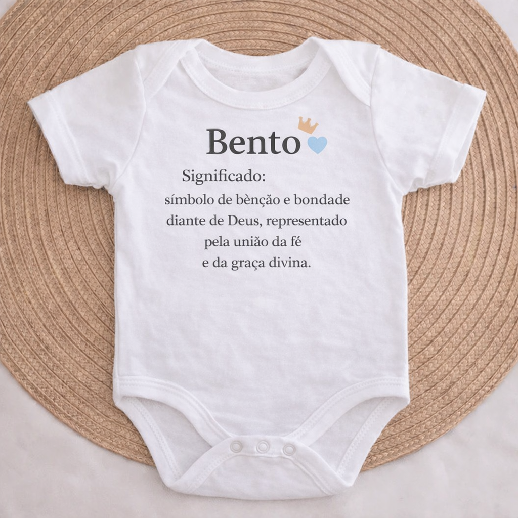 Body Essência do Nome™ – Personalizado com Nome Bento e Significado