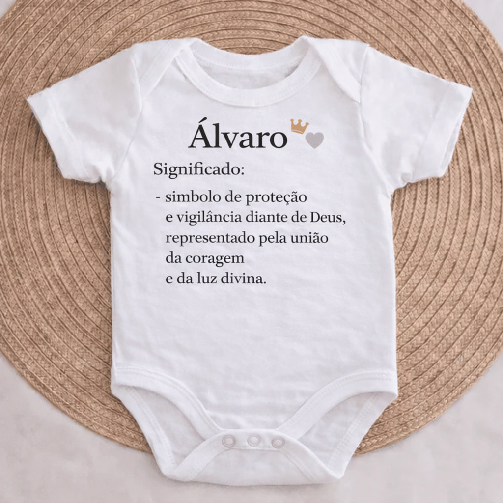 Body Essência do Nome™ – Personalizado com Nome Álvaro e Significado
