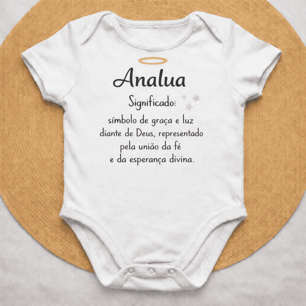 Body Nome em Flor™ – Personalizado com nome Analua e Significado