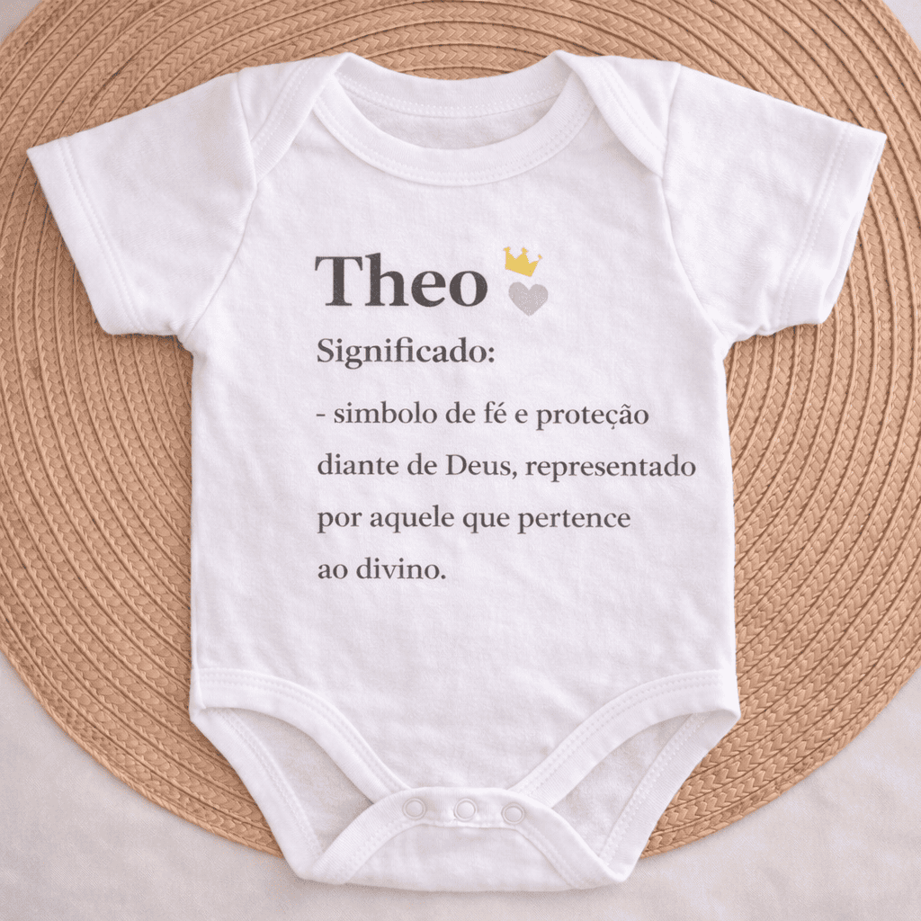 Body Essência do Nome™ – Personalizado com Nome Theo e Significado