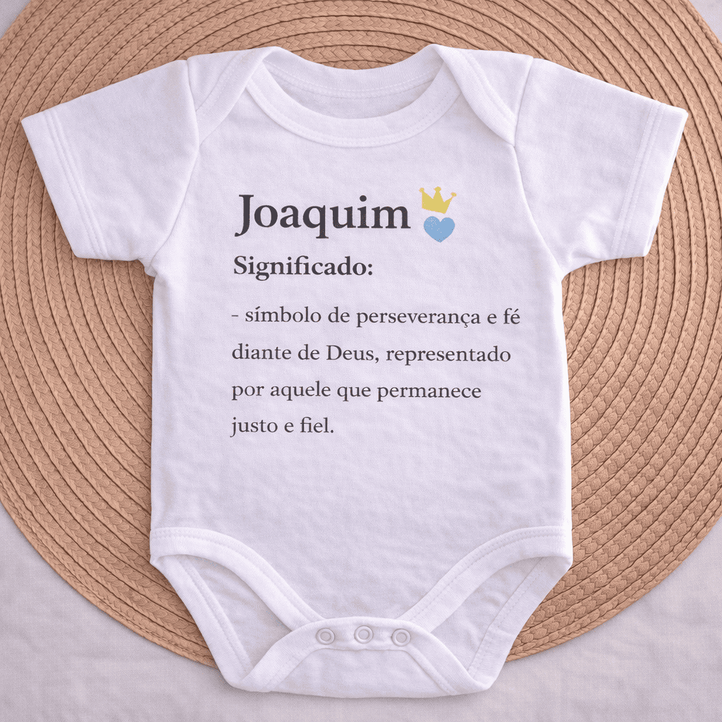 Body Essência do Nome™ – Personalizado com Nome Joaquim e Significado