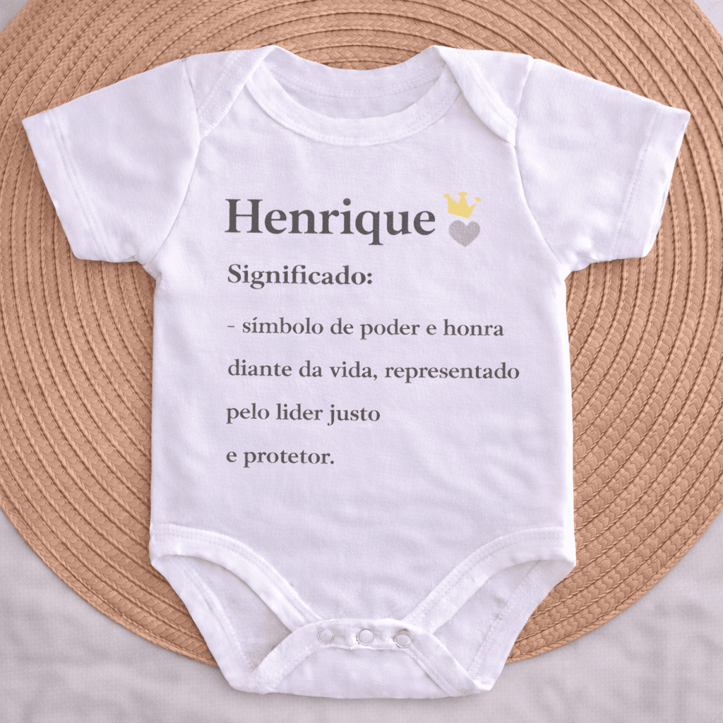 Body Essência do Nome™ – Personalizado com Nome Henrique e Significado
