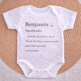 Body Essência do Nome™ – Personalizado com Nome Benjamim e Significado