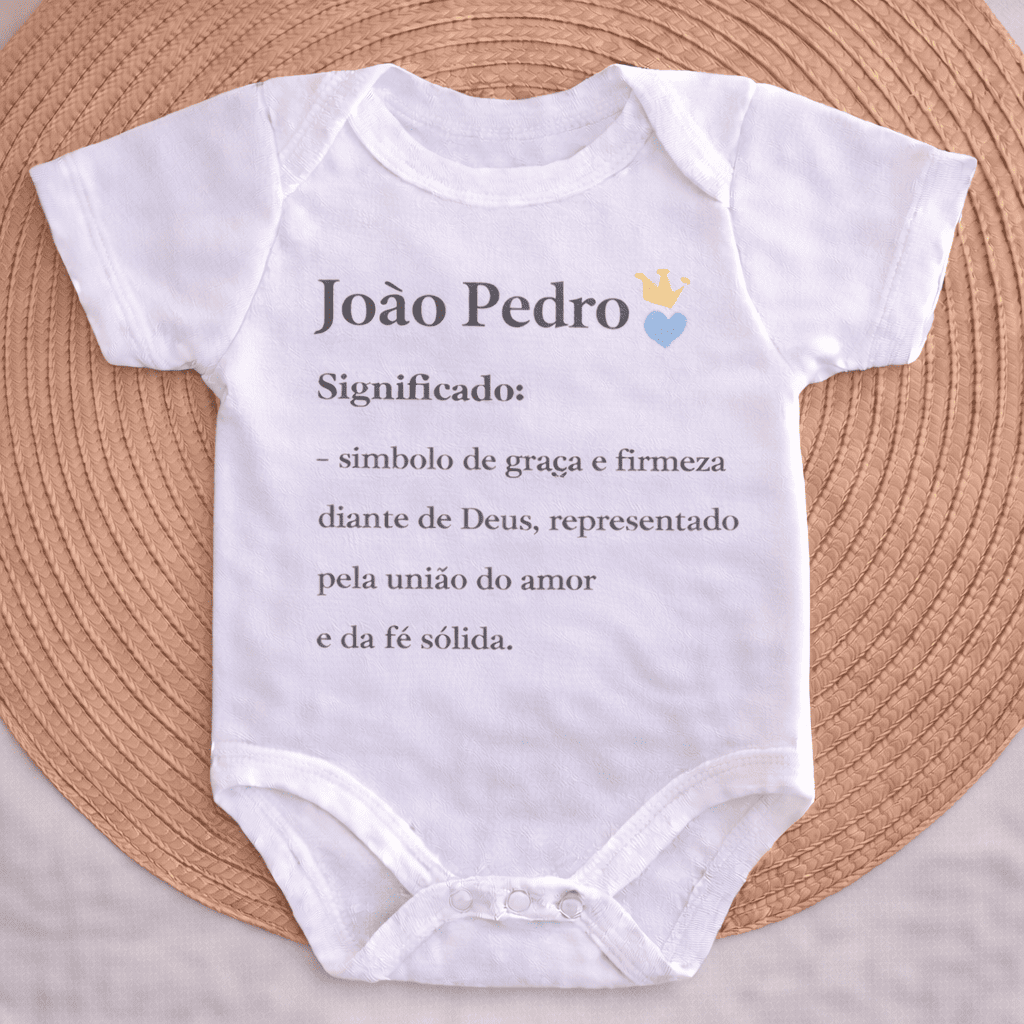 Body Essência do Nome™ – Personalizado com Nome João Pedro e Significado
