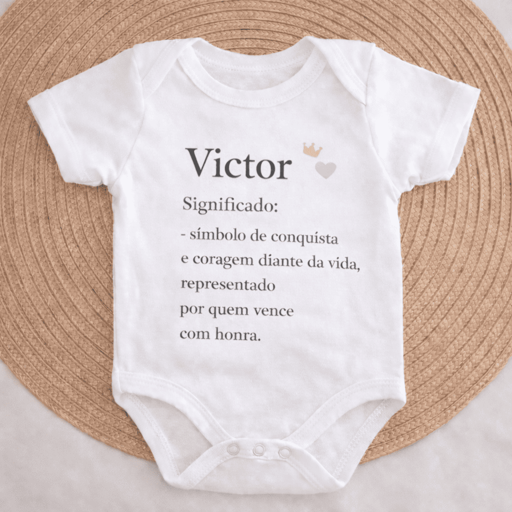 Body Essência do Nome™ – Personalizado com Nome Victor e Significado