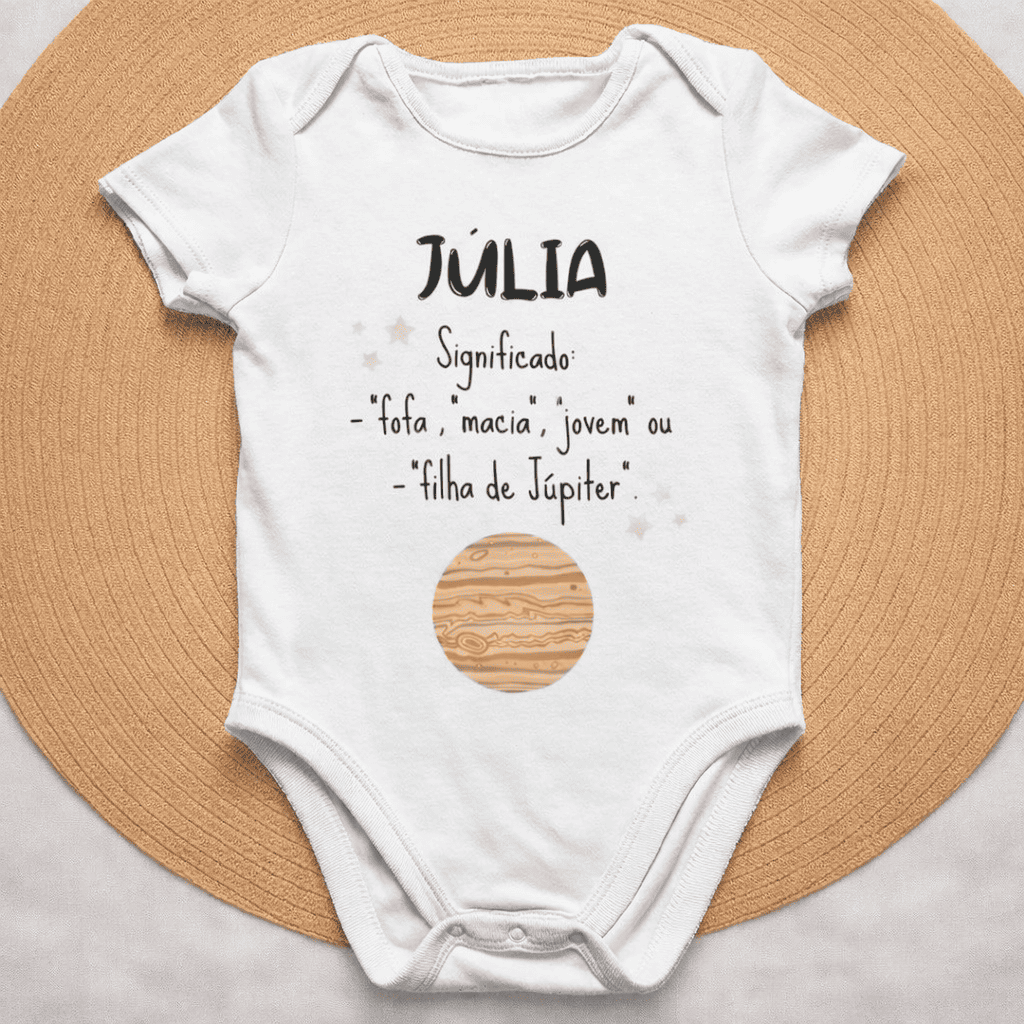 Body Nome em Flor™ – Personalizado com nome Julia e Significado