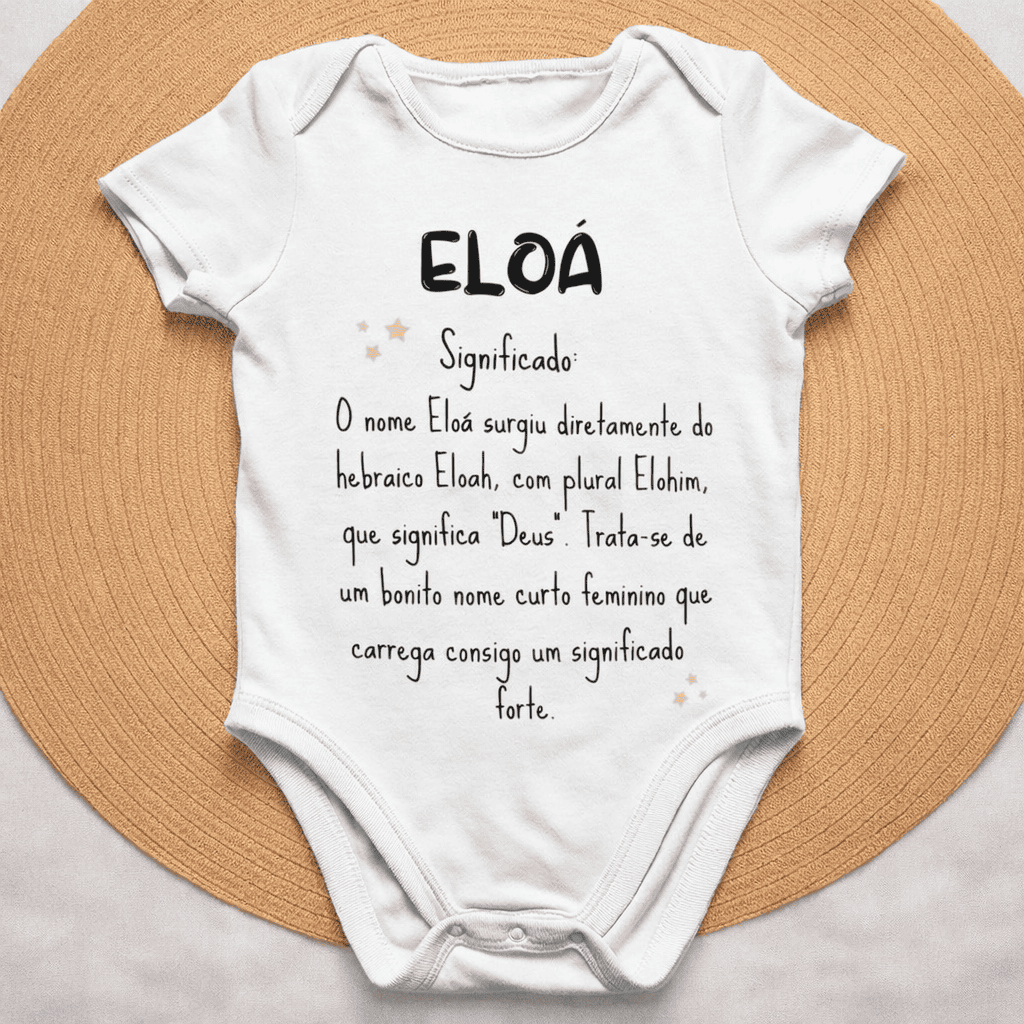 Body Nome em Flor™ – Personalizado com nome Eloa e Significado