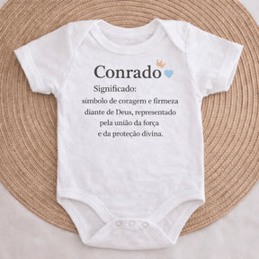 Body Essência do Nome™ – Personalizado com Nome Conrado e Significado