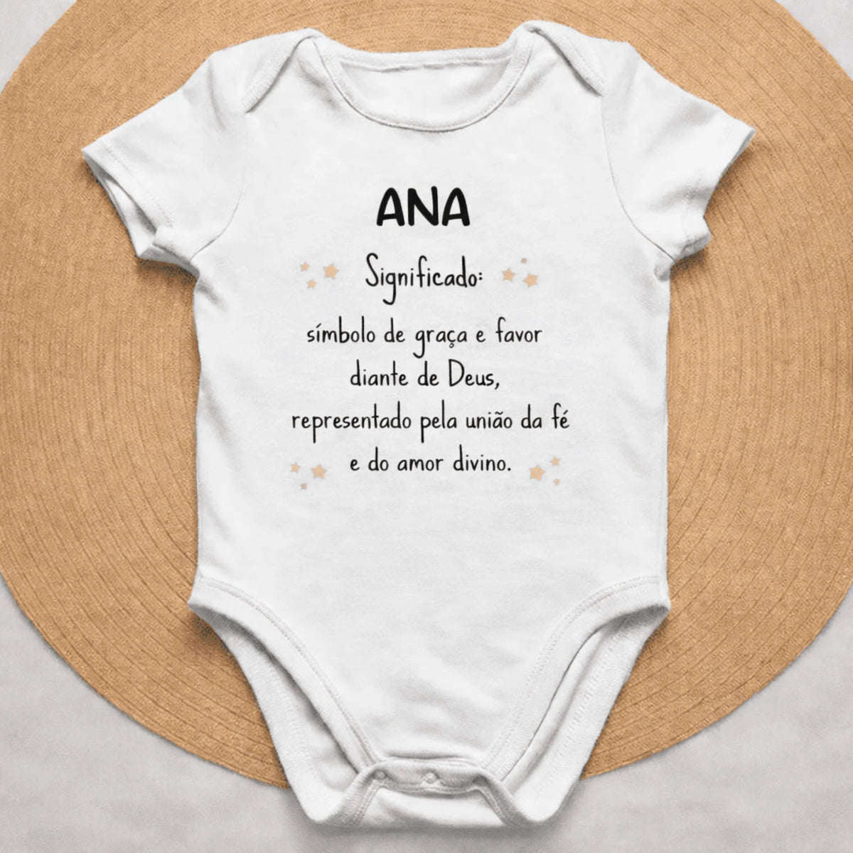 Body Nome em Flor™ – Personalizado com nome Ana e Significado