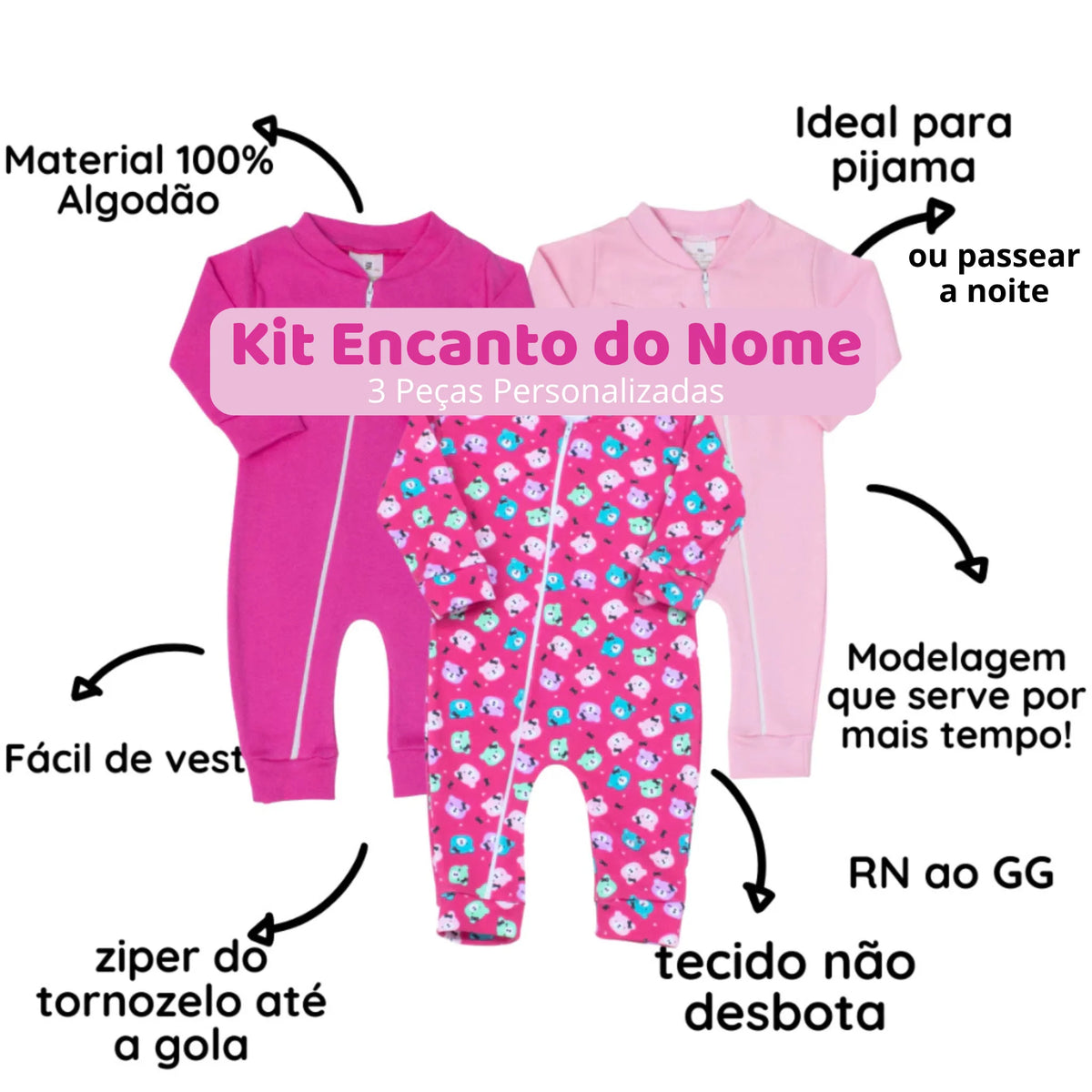 Kit Encanto do Nome – 3 Peças Personalizadas